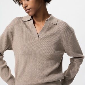 Women's Tan Ribbed Sweater Set